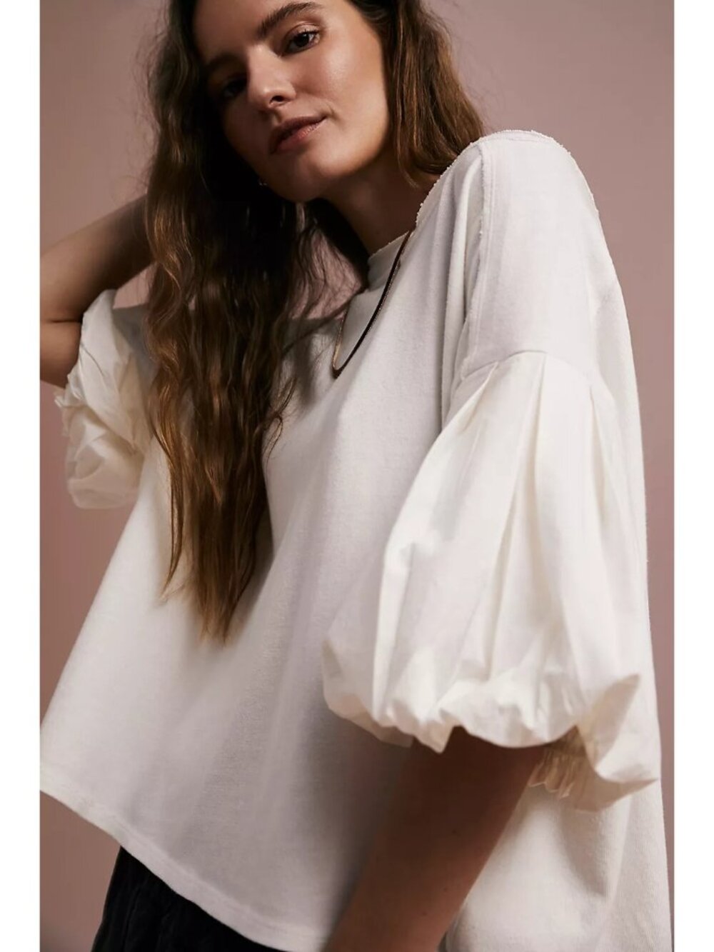 FP-10. Free People Blossom Tee White Small